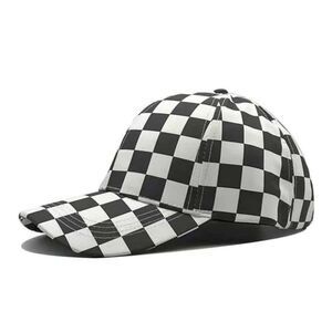 Checkered Black and White Women's Hat